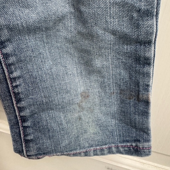 Disney Little Einstein 4T Girls Blue Denim Jeans Capris with Floral Embroidery - Picture 3 of 12